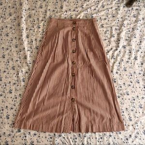 Madewell Button-Front Midi Skirt, Size 00